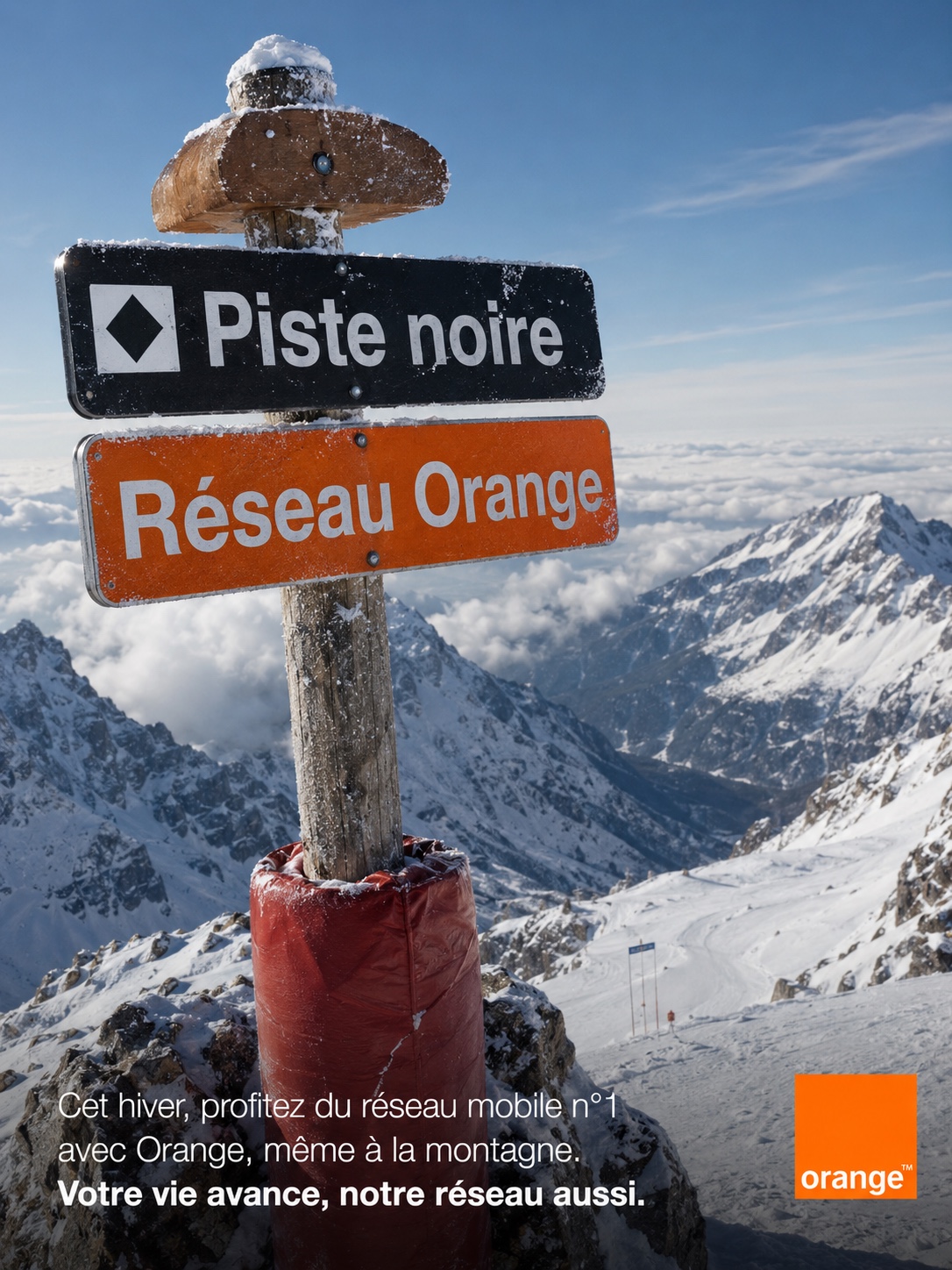 Affiche Orange Piste noire, Réseau Orange