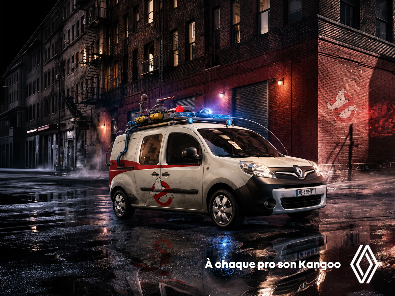 Affiche Renault Kangoo inspirée de Ghostbusters